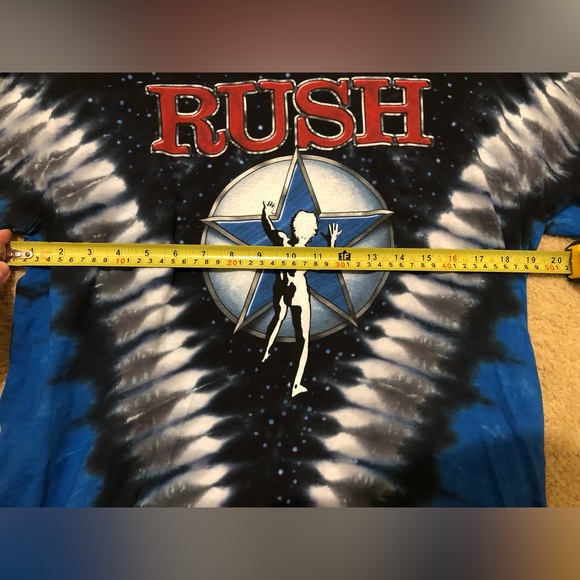 RUSH Liquid Blue Medium Tie-Dye STARMAN T-Shirt - Picture 4 of 6